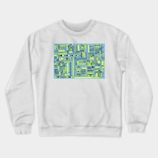 Funky Maze ~ Cornflower Blue and Tea Green Crewneck Sweatshirt